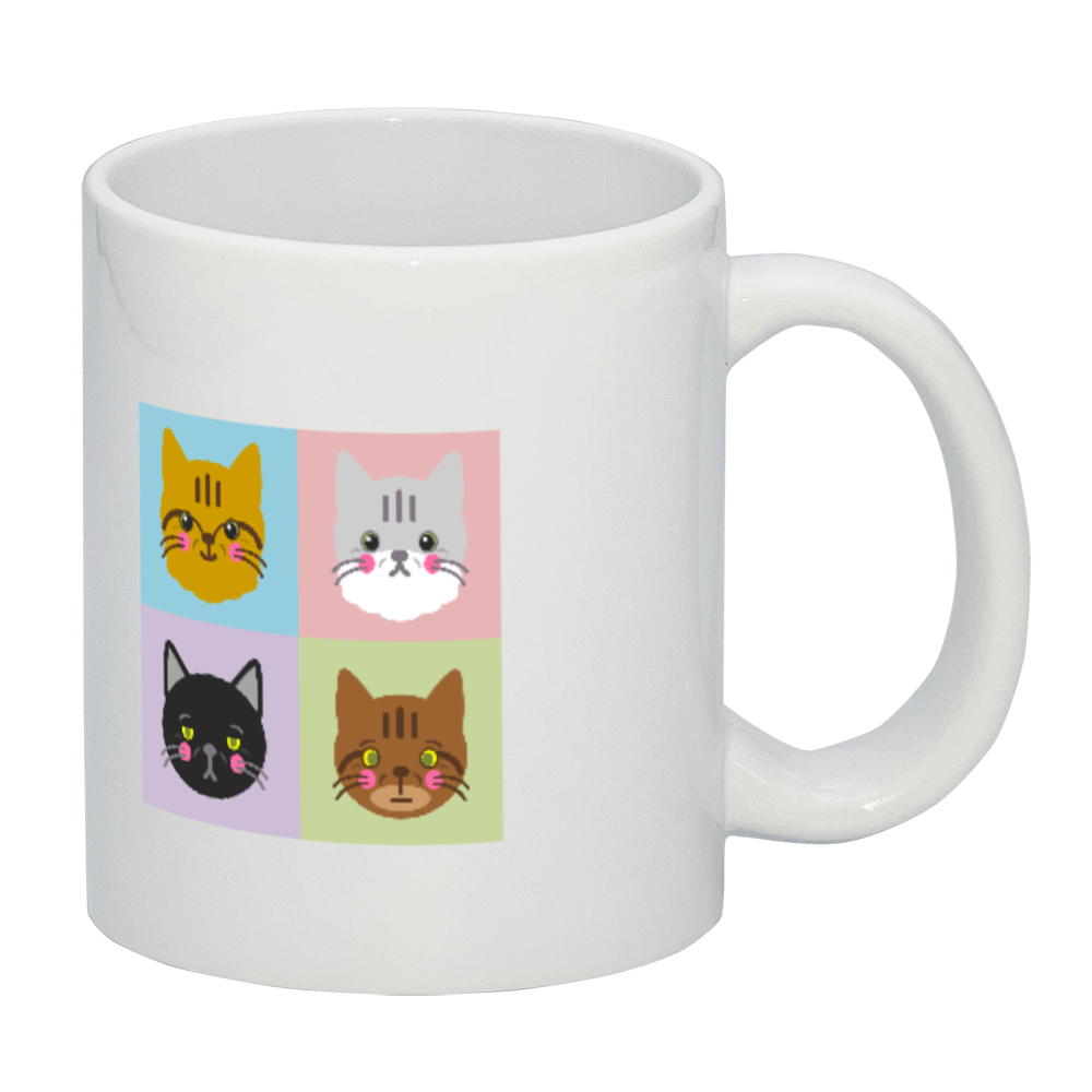 ２ メイン (MC02WHFLT) マグカップ - Life with Old Cats