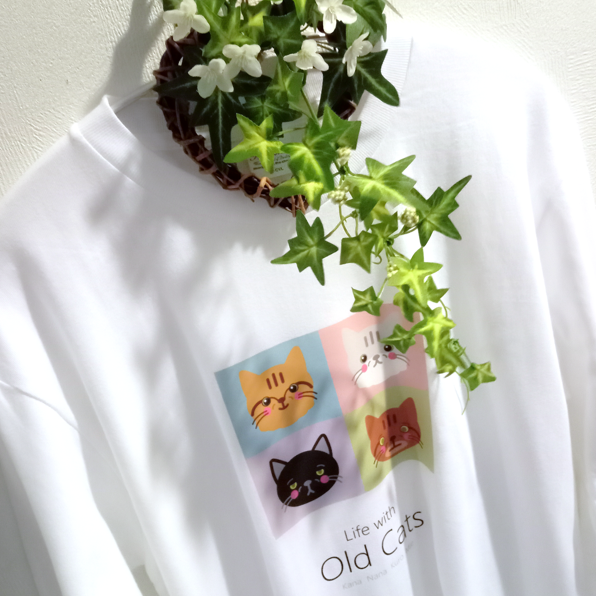 Tシャツ - Life with Old Cats
