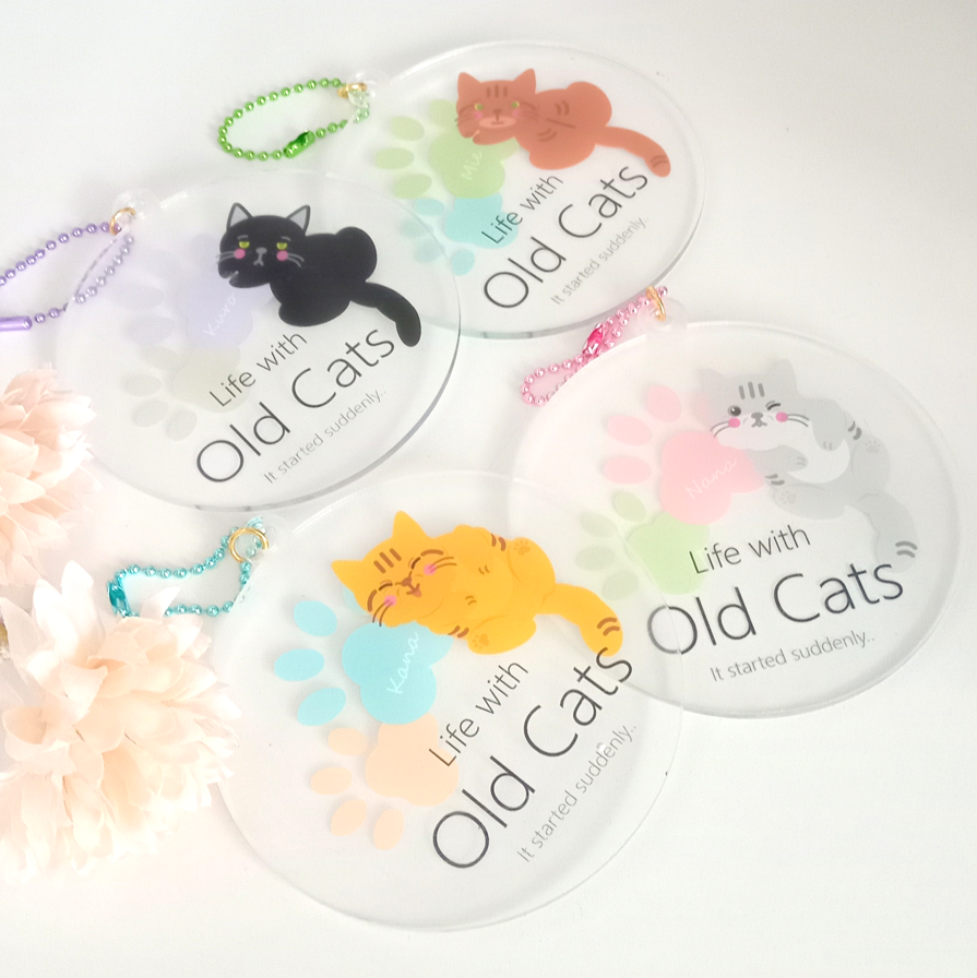 ２ アクリルキーホルダー (KH02CLF-KA-NA-KU-MI) Life with Old Cats